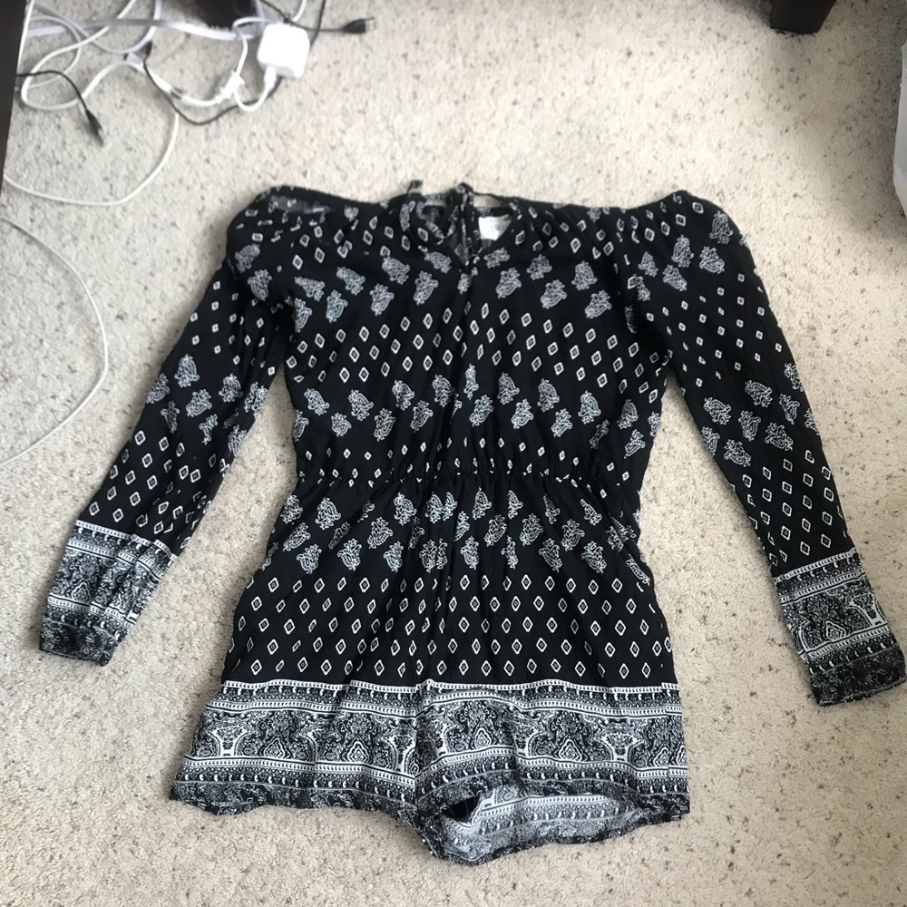 Black and white romper